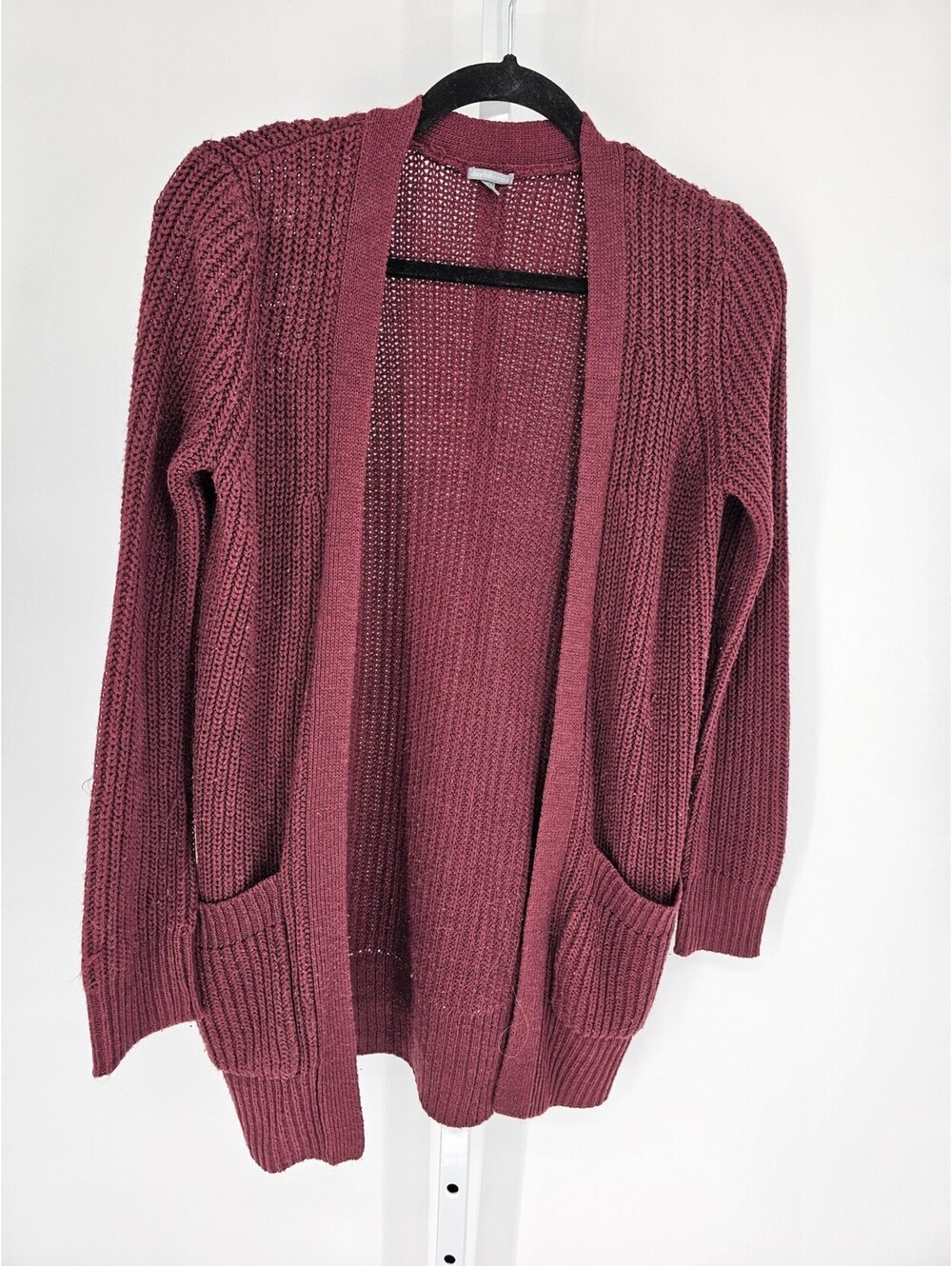 Charlotte Russe Womens Sz S Burgundy Red Knit Cardigan Sweater